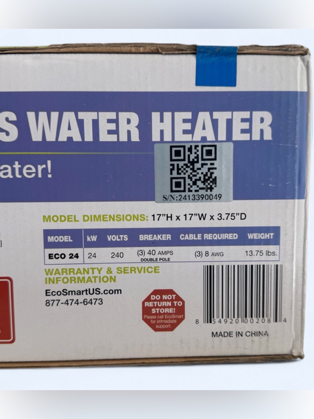 EcoSmart ECO 24 Electric Tankless Water Heater. - Picture 4 of 5